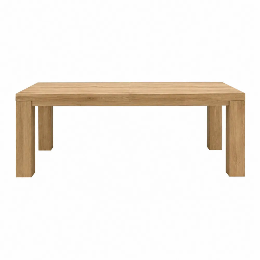 Tavolo da pranzo rettangolare allungabile 160 x 80 x 75 cm in MDF effetto rovere chiaro con gambe in legno massello
