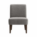 Sedia imbottita con schienale in tessuto e gambe in legno massello struttura in legno seduta grigia dimensioni 45 cm 55 cm 85 cm