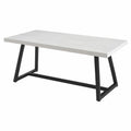 Tavolo da pranzo rettangolare piano effetto marmo bianco struttura in metallo nero 160 cm x 80 cm x 75 cm