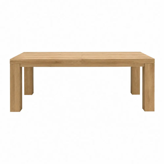 Tavolo da pranzo rettangolare allungabile 160 x 80 x 75 cm in MDF effetto rovere chiaro con gambe in legno massello