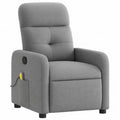 Poltrona relax reclinabile elettrica tessuto poliestere schienale imbottito struttura in acciaio grigio 80 cm x 90 cm x 105 cm